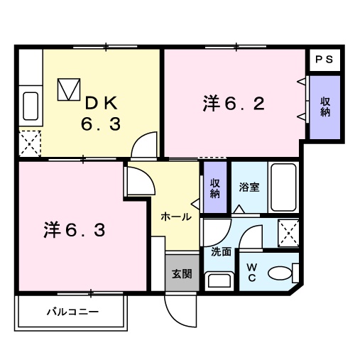 プラッサAの間取り