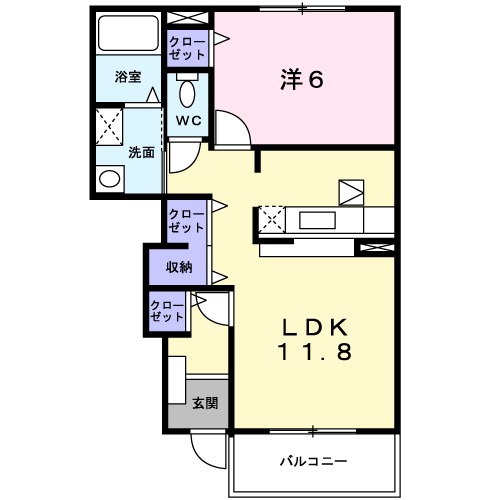 マルベリー Aの間取り