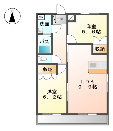 フィレンテ K・Tの間取り