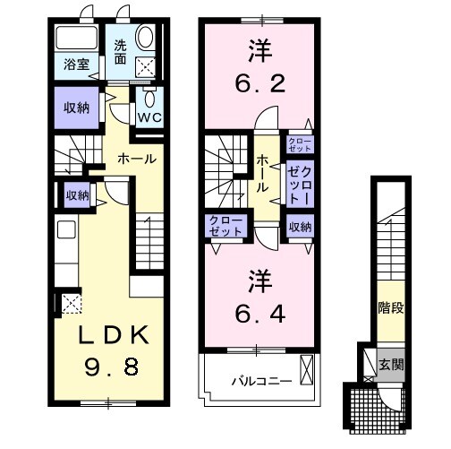 取香牧Bの間取り