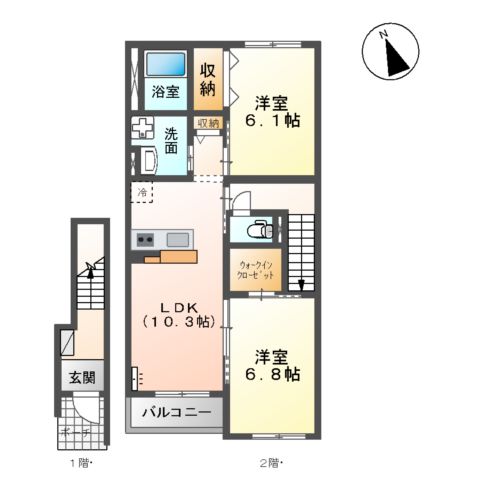 エクセルハイムA棟の間取り