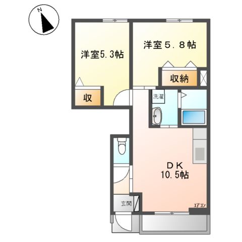 クレア花水木Cの間取り