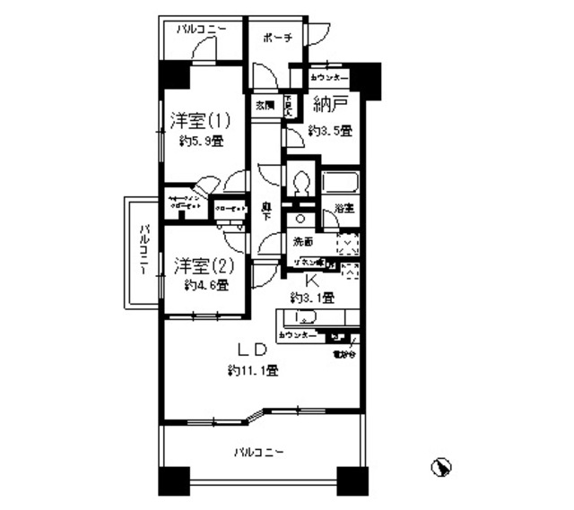 グライユール横浜の間取り