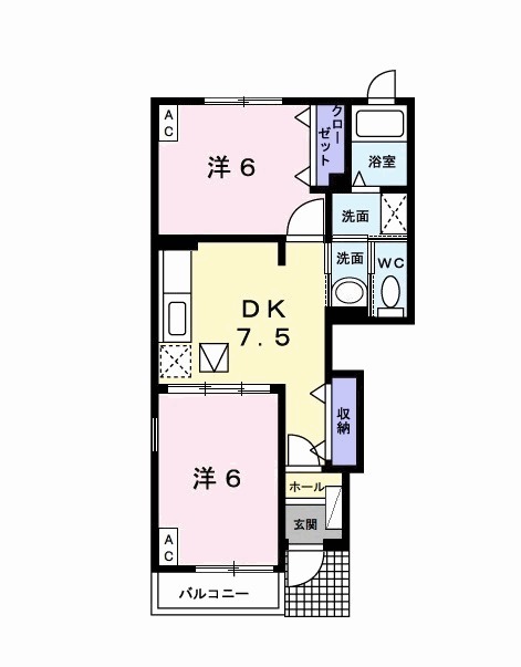 メゾンラルジュ Bの間取り