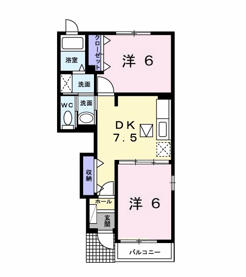 メゾンラルジュ Bの間取り