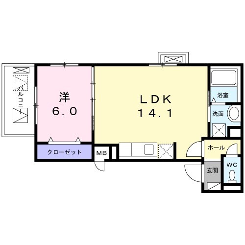 フォルトゥーナ・03010号室の間取り
