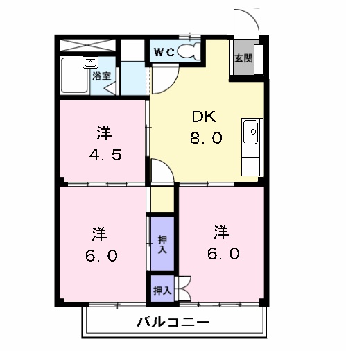 ハイツ城屋敷の間取り
