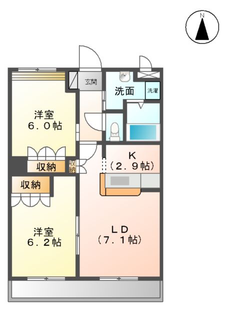 モンターニュ Bの間取り