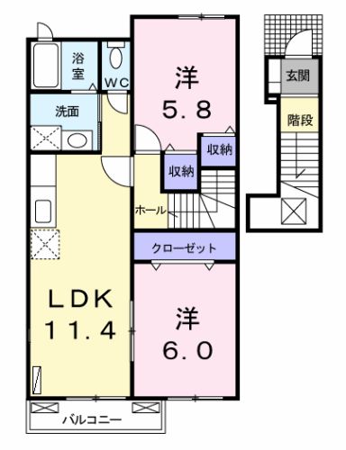 レジデンス輝Ⅰの間取り