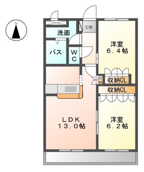 エクセルハイム・Nの間取り