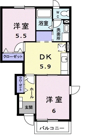 ウォーター フィールド Aの間取り
