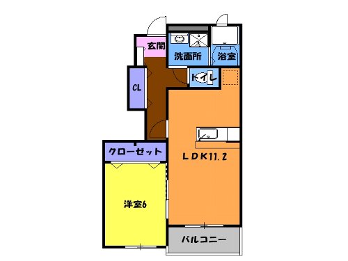 プリムヴェール Kの間取り