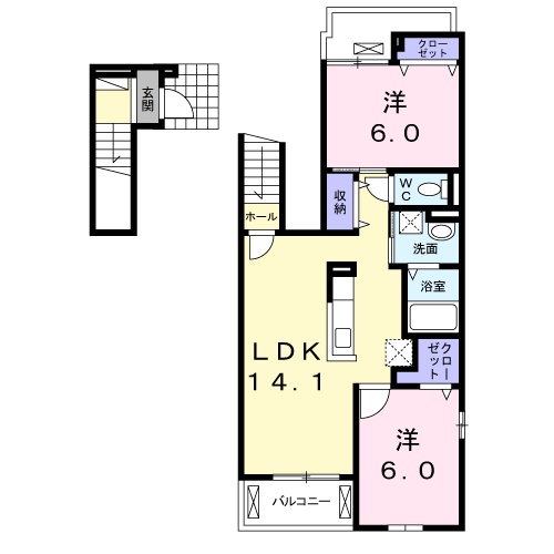 ヒラソール・Kの間取り