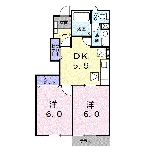 ソレイユ・Bの間取り