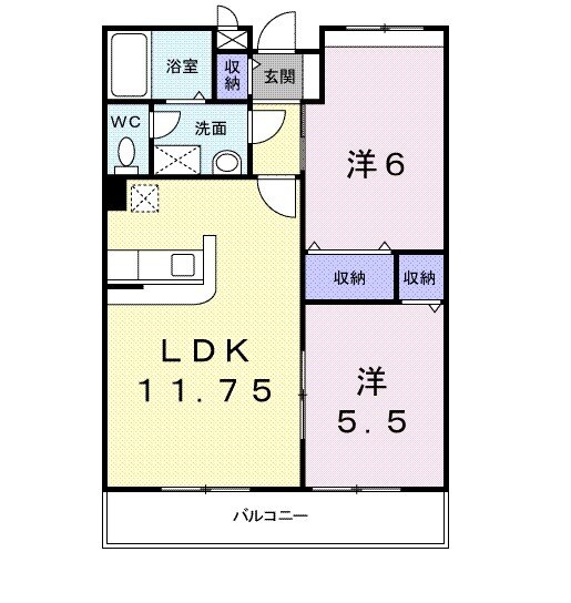 プラシードTSUKASA B棟の間取り