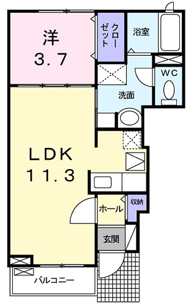 ラ・ミアカーサ　Ａの間取り