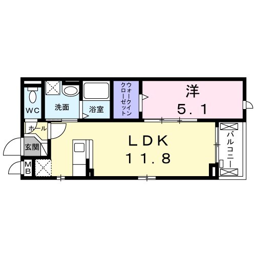 コンフォートアザレア石清水の間取り