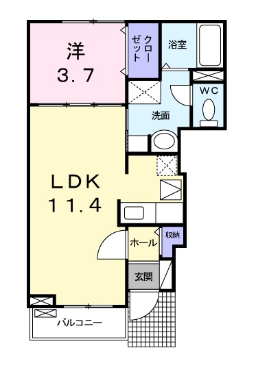 柳の里Aの間取り