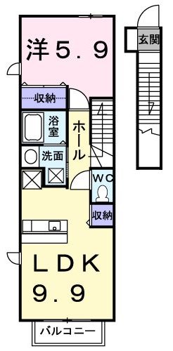 レフィナード フロール エフの間取り