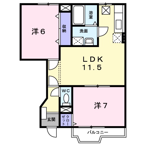 ヴィラ ラルジュ 蘭の間取り