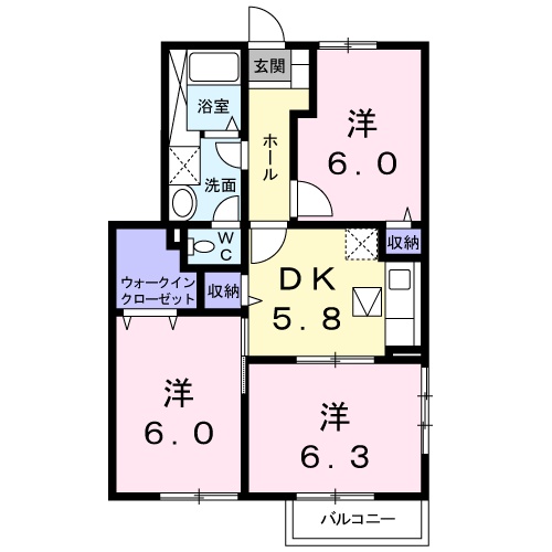 メゾンレスポワール Aの間取り
