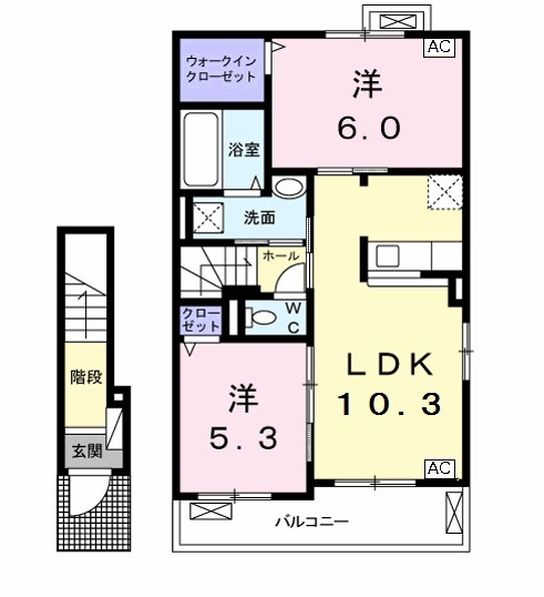 アリエッタⅡ・02040号室の間取り