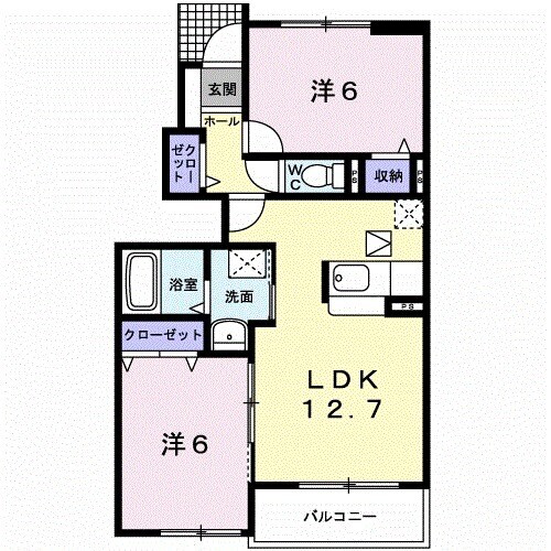 カルム ハーネス A棟の間取り