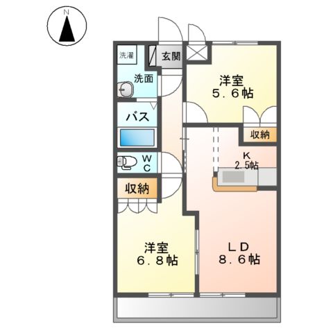メイプル Bの間取り