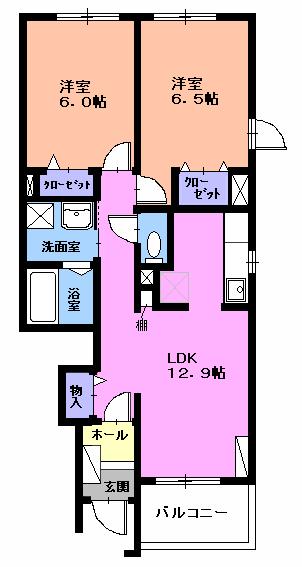 プラシードK Ⅲの間取り