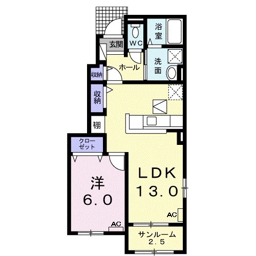 フロリサンテⅠの間取り