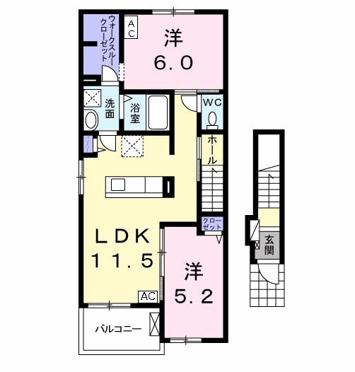 スクエア須賀Ⅱの間取り