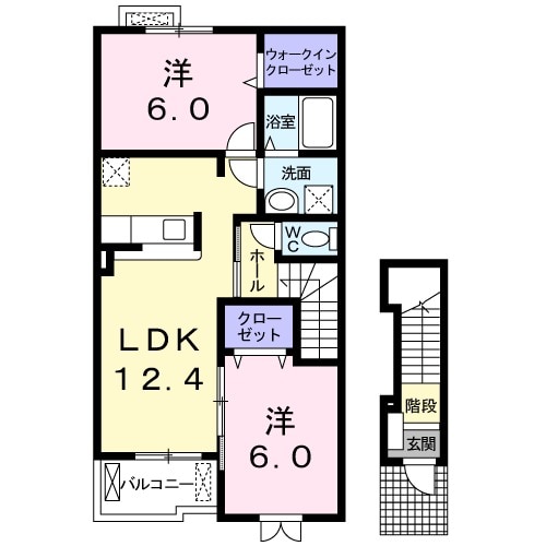 ラブリーメゾンヒノキＢ・02010号室の間取り