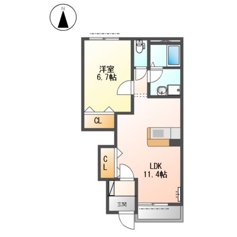 ヴィラージュAの間取り