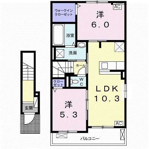 アート ハラン Ⅰの間取り