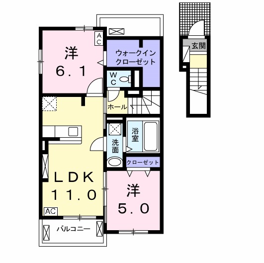 グラース A(grace)の間取り