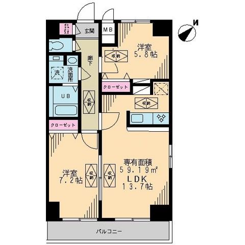 アートサイドヒルズ・0902号室の間取り