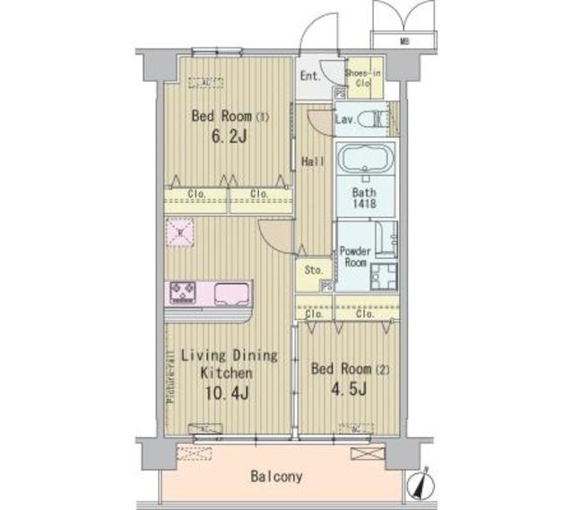 HIGASHIKOMATSUGAWA Aの間取り