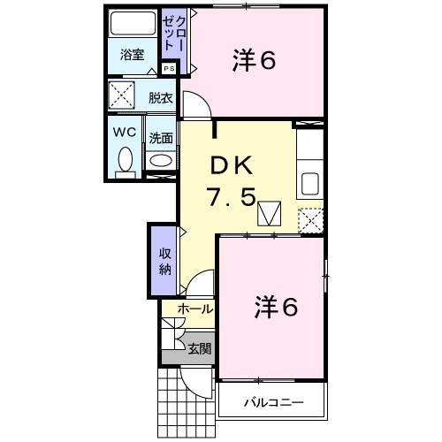 クレドール Bの間取り