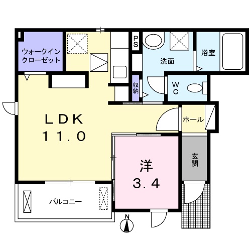 ヴィラ・メーラ Bの間取り
