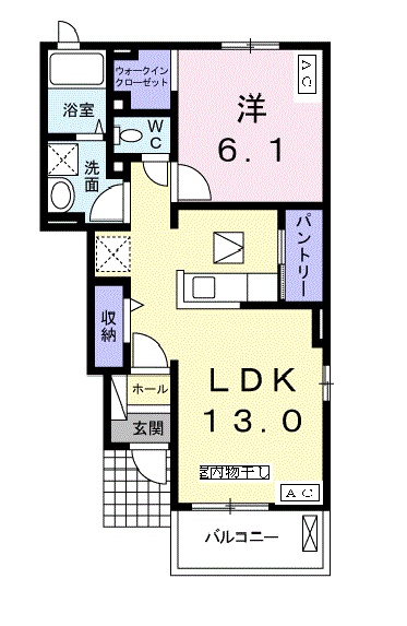 カーザ ソル レヴェンテ Aの間取り