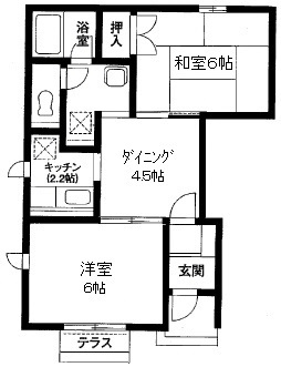 ウッディ・ハウスA棟の間取り