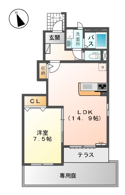 サンコートあすなろA棟の間取り