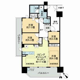 ライオンズ四日市富田マークレジデンスの間取り