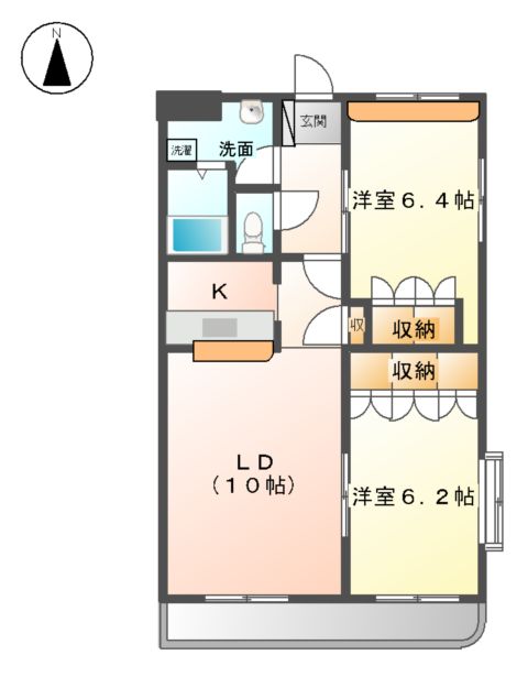 サンパレスダンディ B棟の間取り