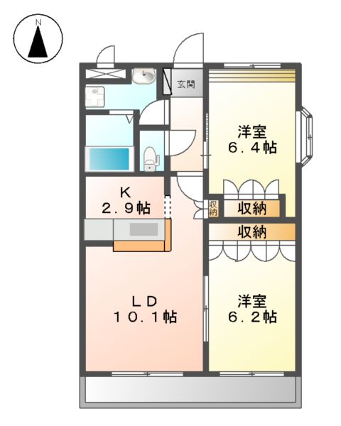 ヴァン パイン コートB棟の間取り