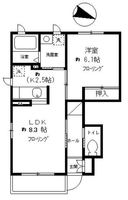 笹塚の完工年月(2013年2月)築の賃貸アパートの間取り