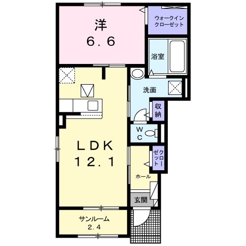 エリタージュ Ⅲの間取り