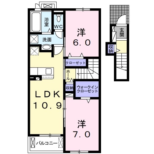 エクセレント中川原Ⅲの間取り