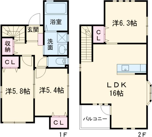 高社貸家北棟の間取り