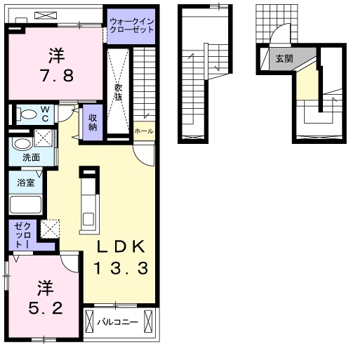 ビバーチェ 中割の間取り